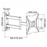 Termék kép 2 a(z) Cabletech UCH0214 forgatható, dönthető fali konzol 13-42" termékhez