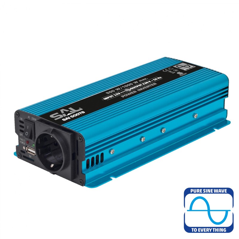 Termék kép a(z) SAL SAI 500TS feszültségátalakító 500W tiszta színusz, USB termékhez