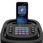 Termék kép 4 a(z) SAL PAR2100BT party hangdoboz, 80W, beépített akkumulátor és LED fénnyel, Bluetooth, FM rádió, AUX és mikrofon bemenetek, 2-utas, 3 hangszóró termékhez