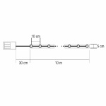 Termék kép 4 a(z) Home RLS10WW LED-es szalag mintákkal, arany színű szalag, 8 funkció, 100db melegfehér LED, 10m hosszú, 5cm széles, elemes tápellátás, beltéri kivitel termékhez