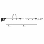 Termék kép 4 a(z) Home RLS15WW LED-es szalag mintákkal, arany színű szalag, 8 funkció, 150db melegfehér LED, 15m hosszú, 5cm széles, adapteres tápellátás, beltéri kivitel termékhez