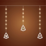 Termék kép 2 a(z) Home KAF110WW fényfüggöny, kül- és beltéri kivitel, 2,7 méter, 110 db melegfehér microLED, Mikulás és hóember figurák termékhez