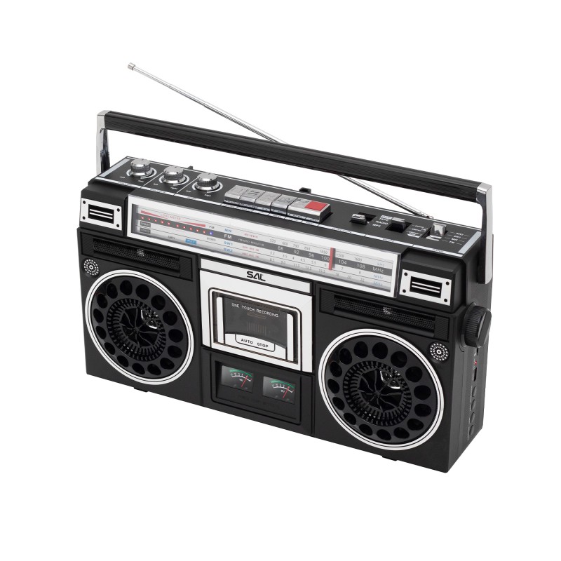 Termék kép a(z) SAL RRT BROOKLYN sztereó kazettás rádiós magnó, Bluetooth, USB, microSD, MP3, felvétel, 4-sávos rádió, multimédia termékhez