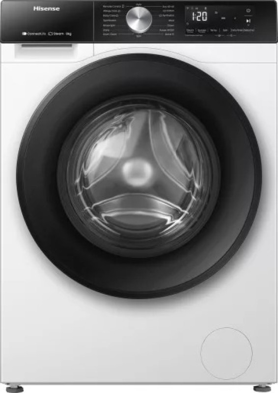 Termék kép a(z) Hisense WF3S8043BW3 Elöltöltős mosógép A Energiaosztály, 8 kg, Normál mélység, 1400 fordulat/perc, Centrifugálási zajszint: 72 dB, Inverter motorral, Gőzfunkcióval termékhez