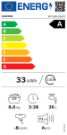 Termék kép 4 a(z) Hisense WF3S8043BW3 Elöltöltős mosógép A Energiaosztály, 8 kg, Normál mélység, 1400 fordulat/perc, Centrifugálási zajszint: 72 dB, Inverter motorral, Gőzfunkcióval termékhez